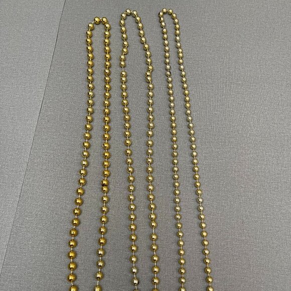 3 pack women's golden large beaded decorative necklace and sweater necklace bund - Picture 1 of 4